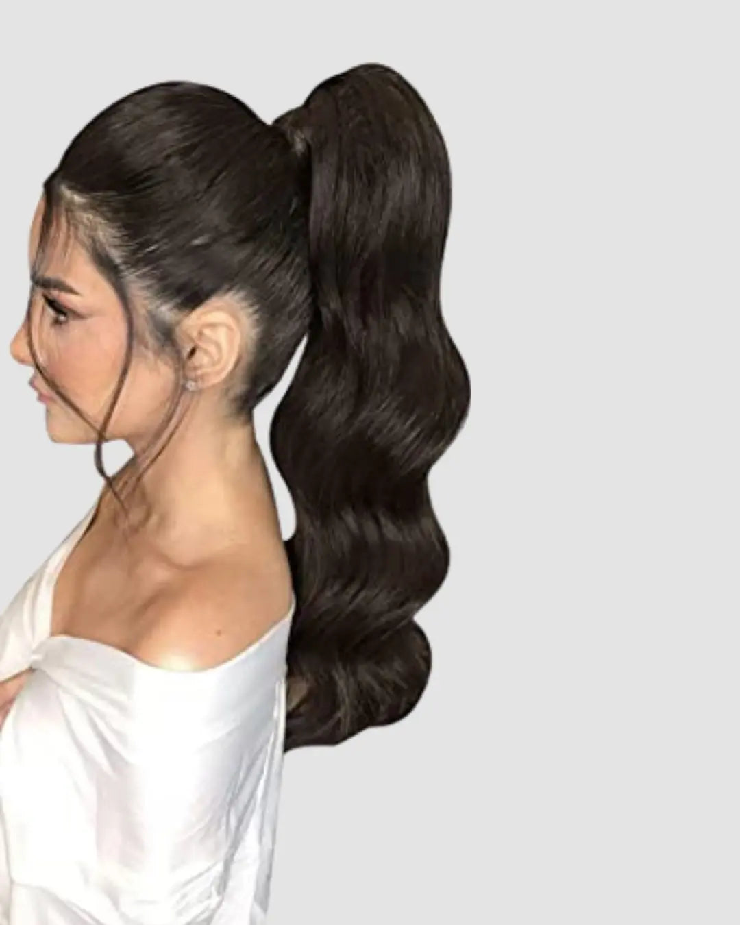 Clip-in Ponytail 1B – Naturligt Svartbrun