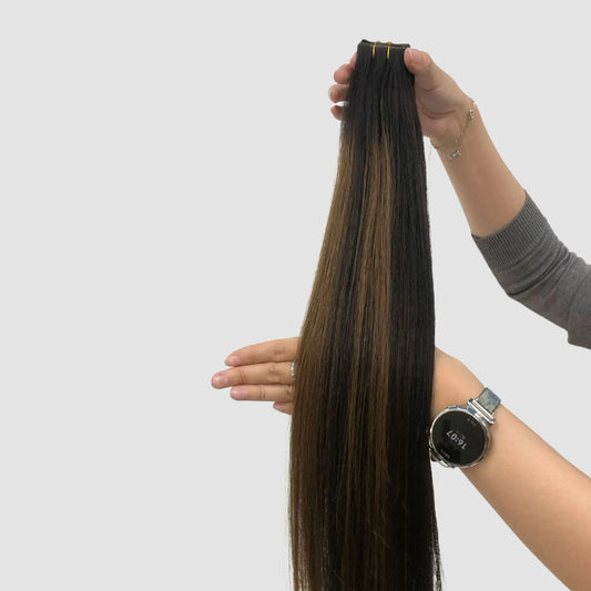 Invisible Tape-in – Djup Svartbrun Balayage #1B/6/1B Min butik