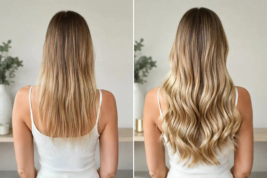 Före efter keratin extensions - så blir resultatet