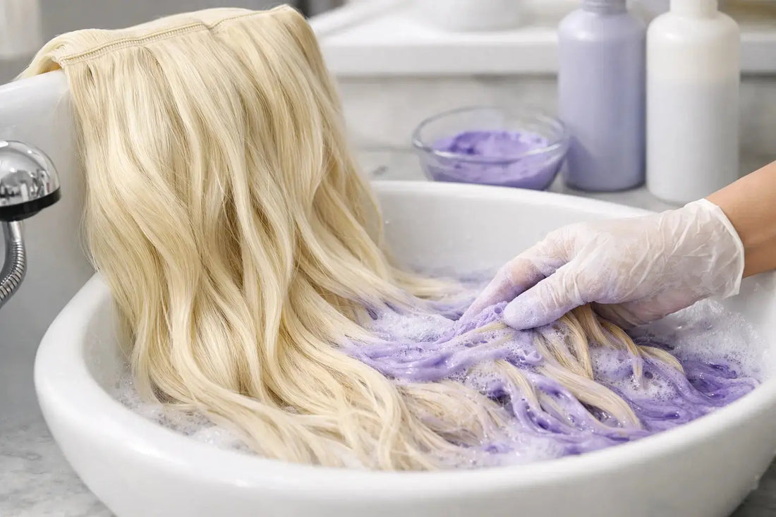 Kan man använda silverschampo på blonda extensions?