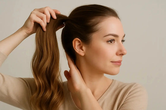 Clip on ponytail i äkta hår som ser helt naturlig ut