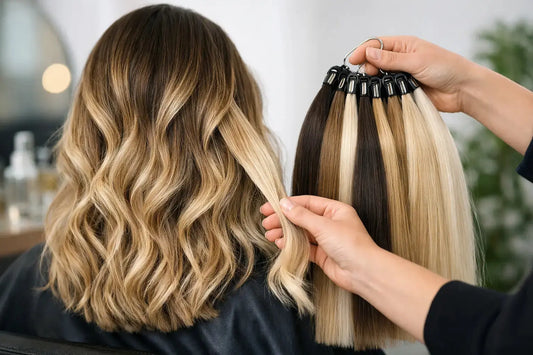 Guide till balayage färgmatchning av löshår