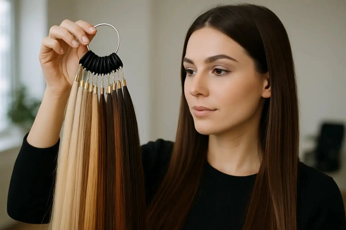 Färgkarta för löshår som matchar på riktigt