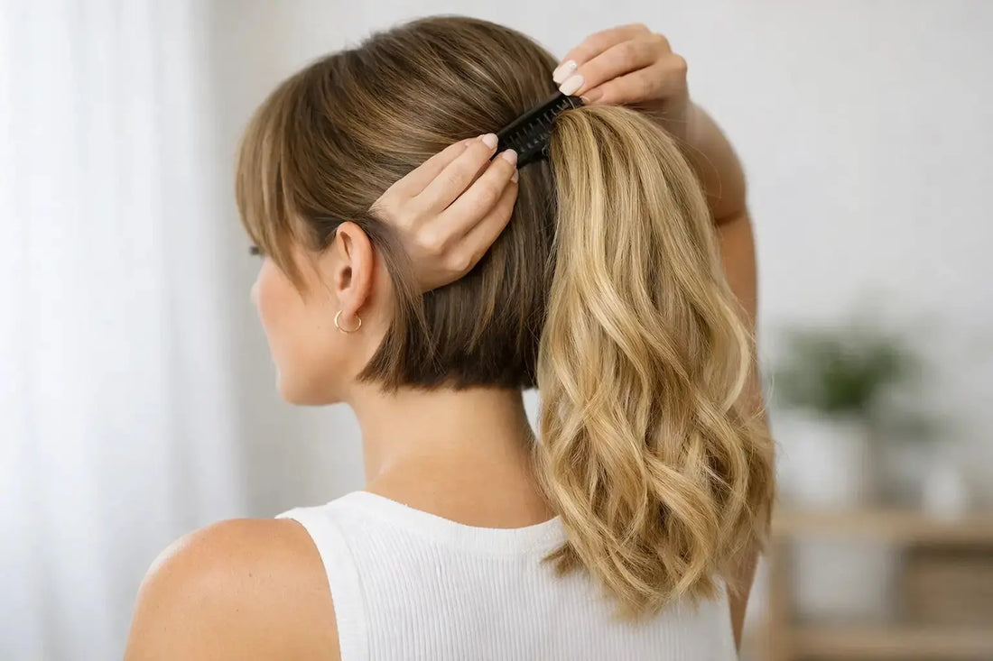 Ponytail clip-in för kort page frisyr