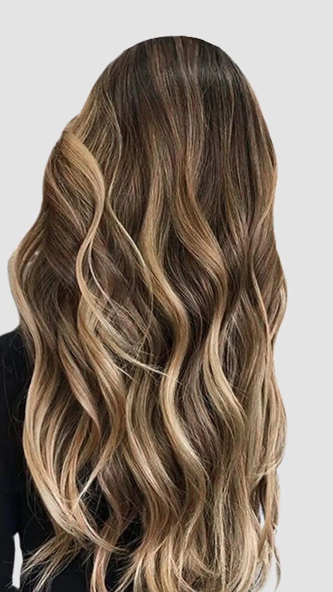 Tape-in Extensions – Djup Brun Balayage med Karamell, #4/27/4