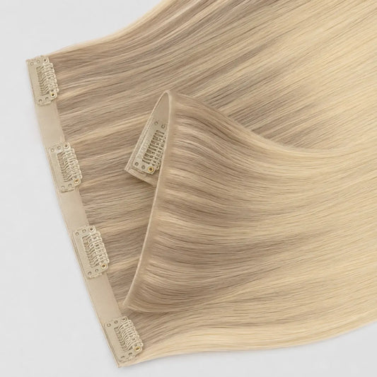 Invisible clip in 17/22/60 – Naturlig Blond Mix Bsextensions
