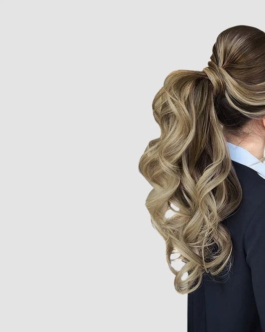 Clip-in Ponytail 3/8/613 – Mörkbrun till Blond Balayage