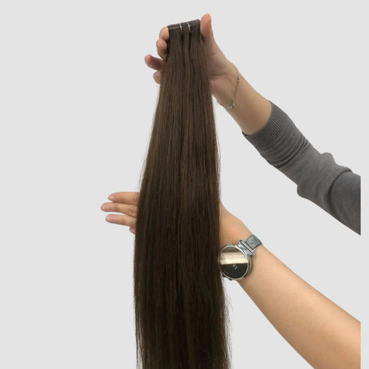 Invisible Tape-in– Djup Brun Balayage med Karamell #4/27/4 (Kopia) Min butik