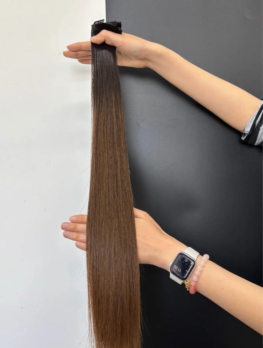 Butterfly Weft - Mörk Blond Med Rötter (Copy) Bsextensions