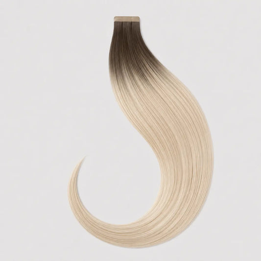 Tape-in Extensions – Mörkbrun till Platinablond Balayage T9-60 Bsextensions