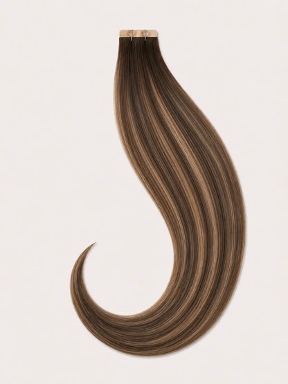 Tape-in Extensions, Naturlig Mörkbrun Balayage R2-4/8 Bsextensions