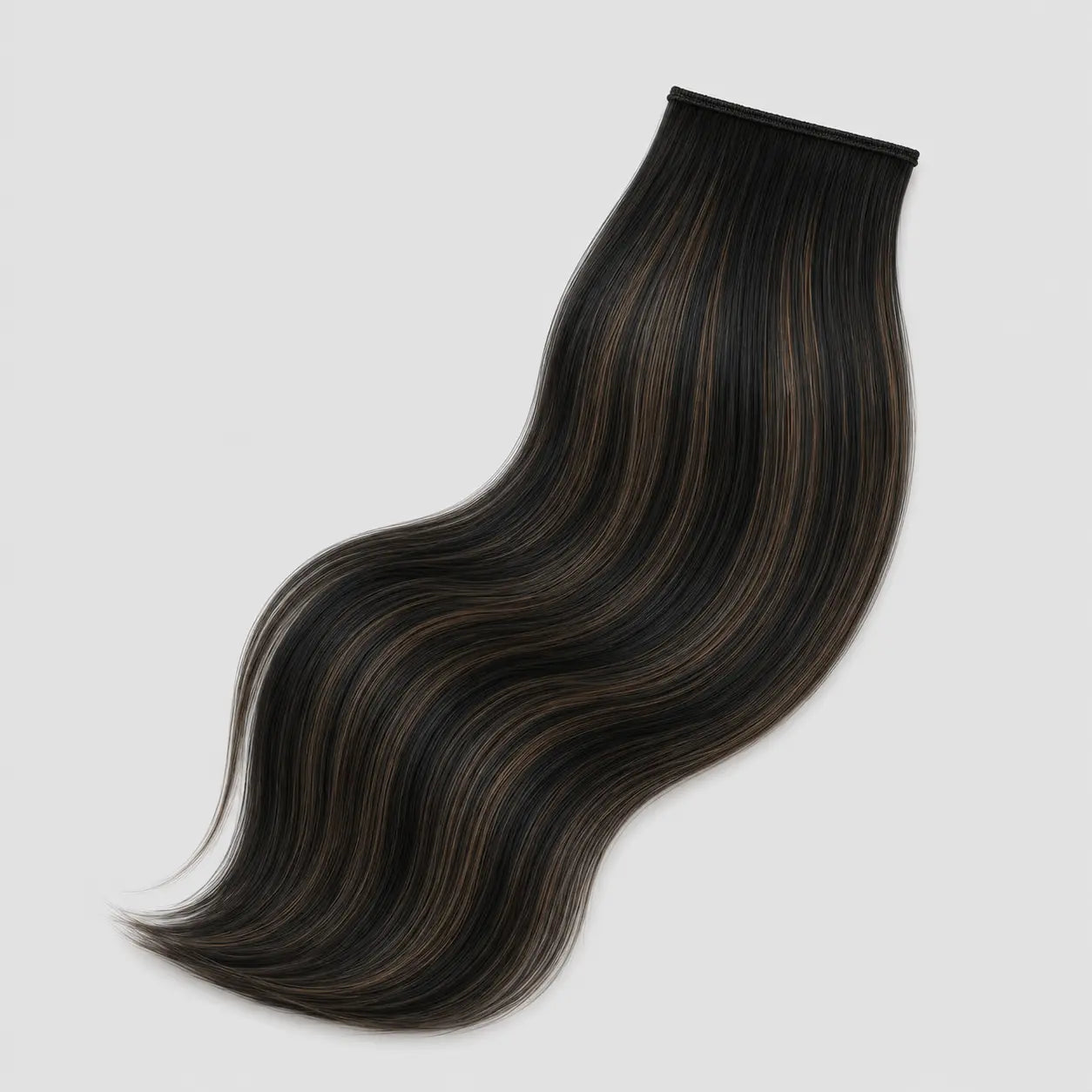 Genius weft -Djup Svartbrun Balayage med Mörka Skiftningar #1/6/1 Bsextensions