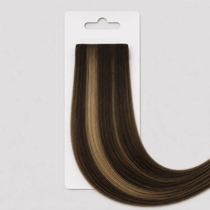 Invisible Tape-in– Djup Brun Balayage med Karamell #4/27/4 Min butik
