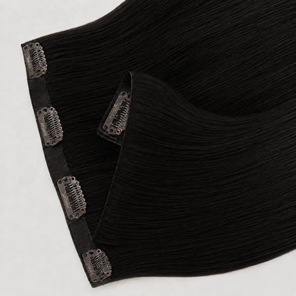 Invisible Clip-in #1B – Naturlig Svartbrun Bsextensions