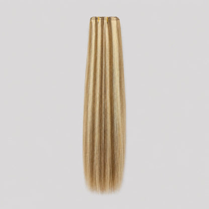 PU Clip-in 6B/60A – Brun med Askblonda Slingor Bsextensions
