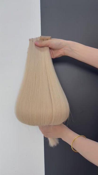 Tape-in ​​extensions, lys blond luksus 613N